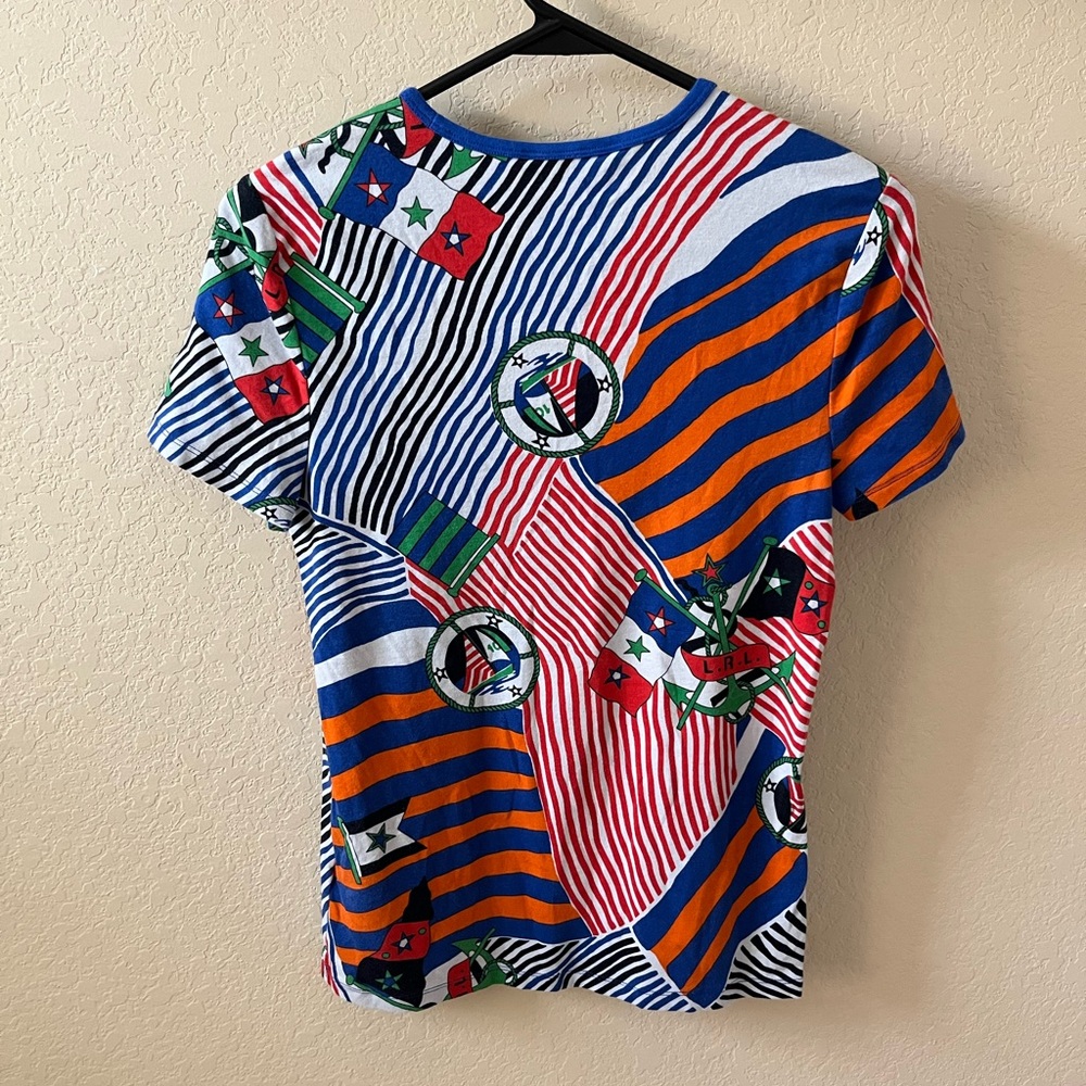 Lauren Ralph Lauren Women’s Nautical Print Cotton Scoop Neck Shirt Size M - Picture 5 of 8
